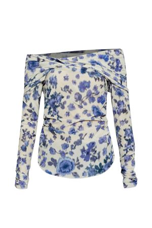 Danka Printed Draped Stretch Silk Top ISABEL MARANT | HT0822FAD1J11I30BU